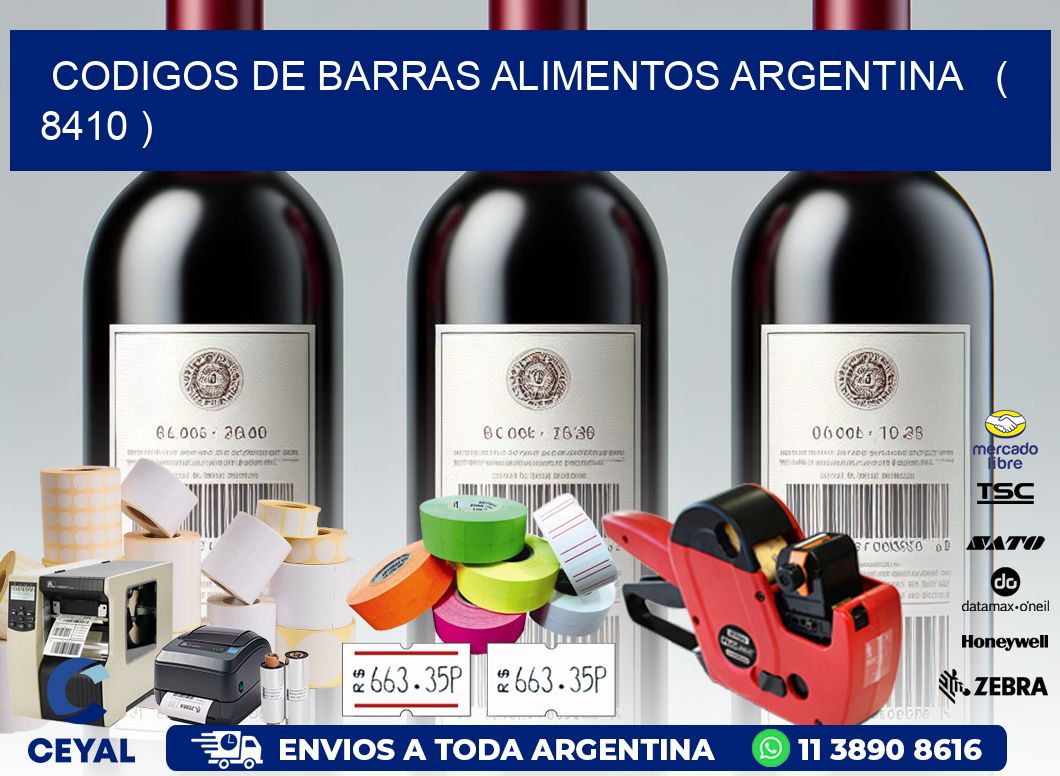 CODIGOS DE BARRAS ALIMENTOS ARGENTINA   ( 8410 )