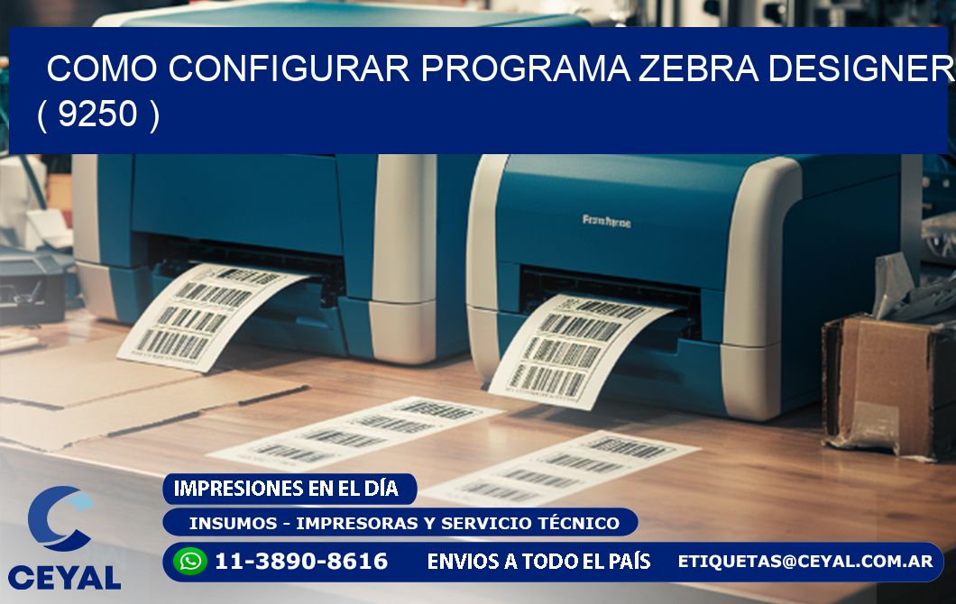 COMO CONFIGURAR PROGRAMA ZEBRA DESIGNER ( 9250 )