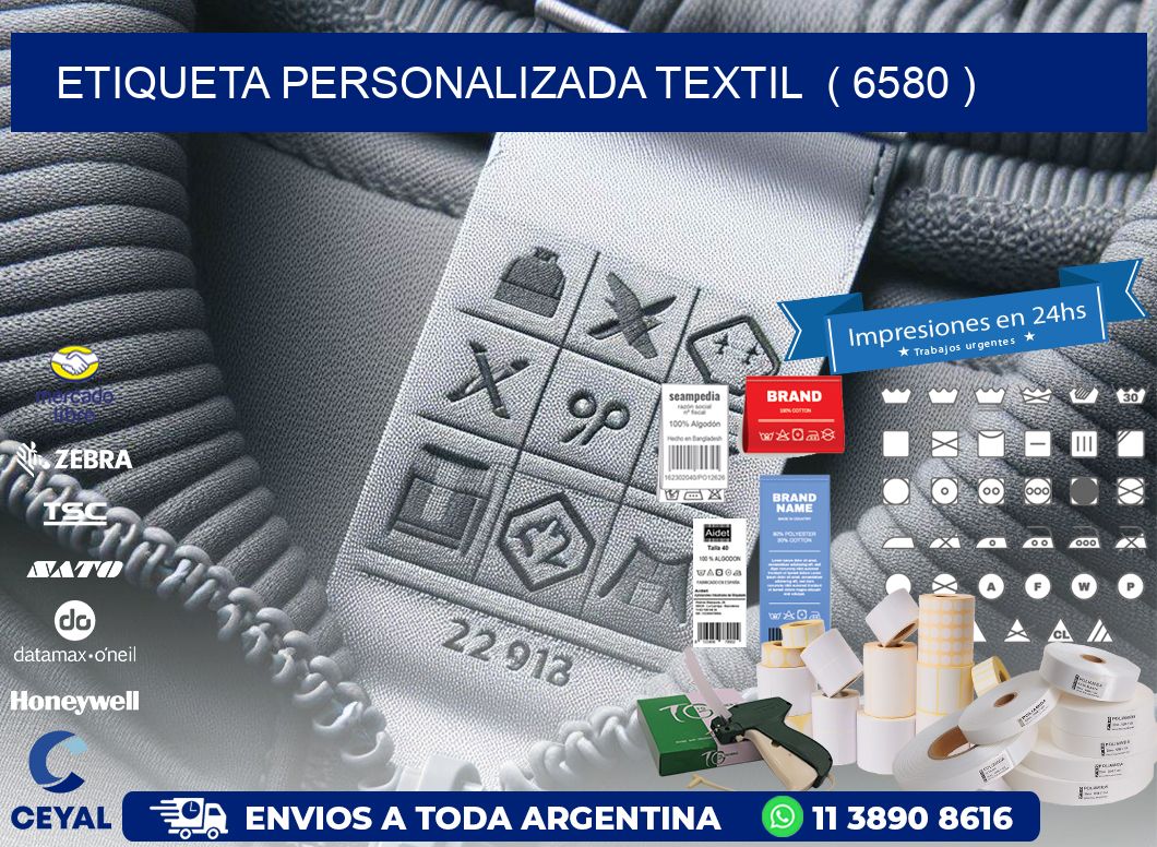 ETIQUETA PERSONALIZADA TEXTIL  ( 6580 )