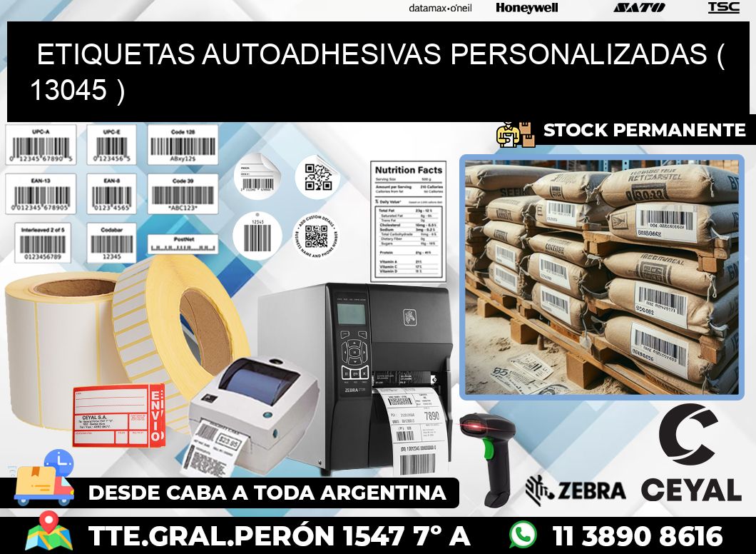 ETIQUETAS AUTOADHESIVAS PERSONALIZADAS ( 13045 )