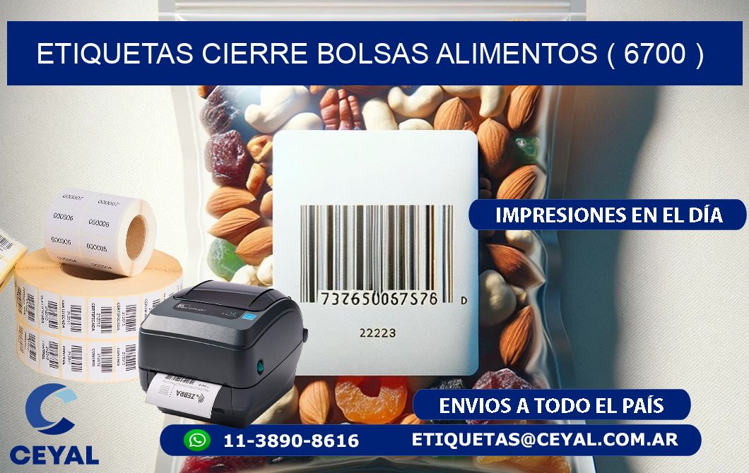 ETIQUETAS CIERRE BOLSAS ALIMENTOS ( 6700 )