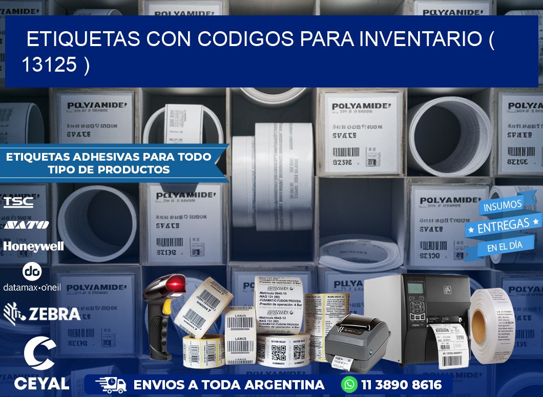 ETIQUETAS CON CODIGOS PARA INVENTARIO ( 13125 )