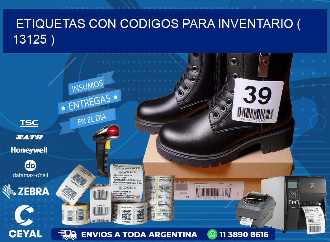 ETIQUETAS CON CODIGOS PARA INVENTARIO ( 13125 )