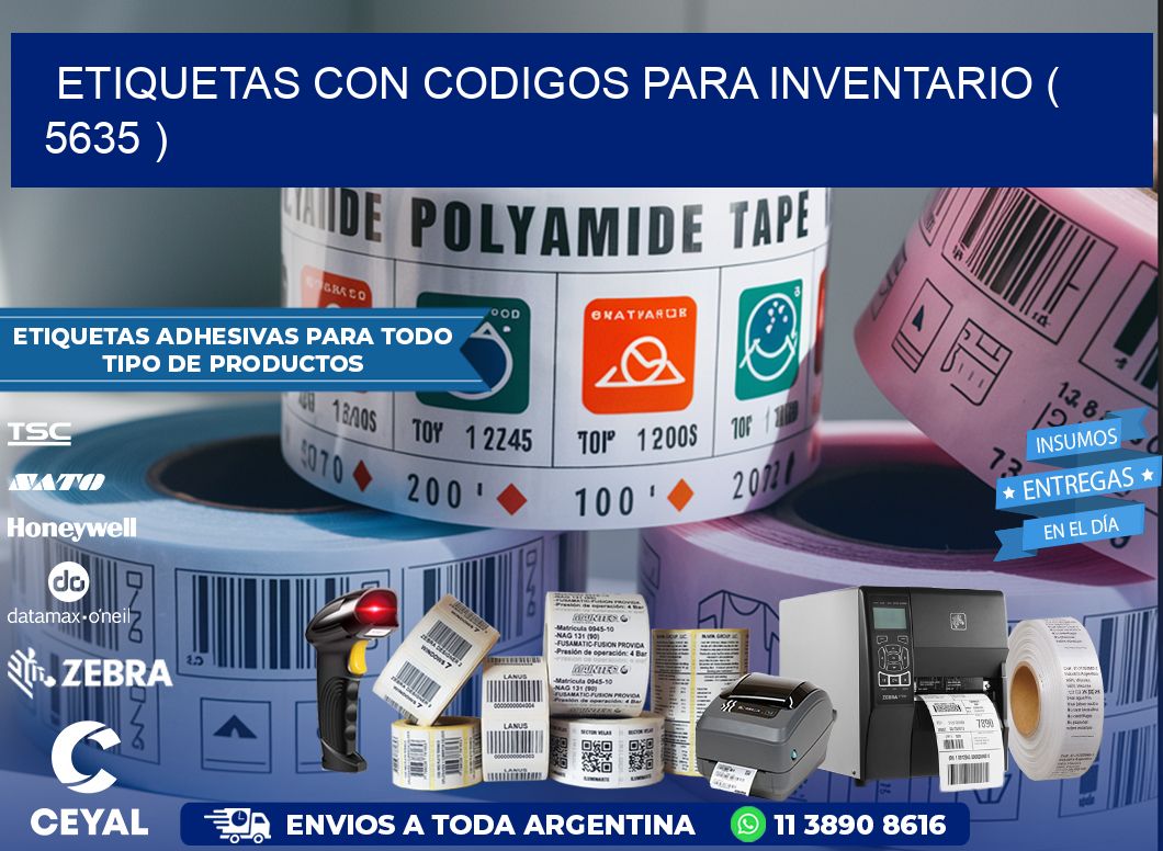 ETIQUETAS CON CODIGOS PARA INVENTARIO ( 5635 )