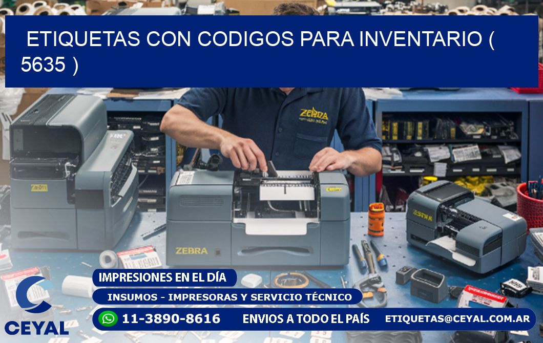 ETIQUETAS CON CODIGOS PARA INVENTARIO ( 5635 )