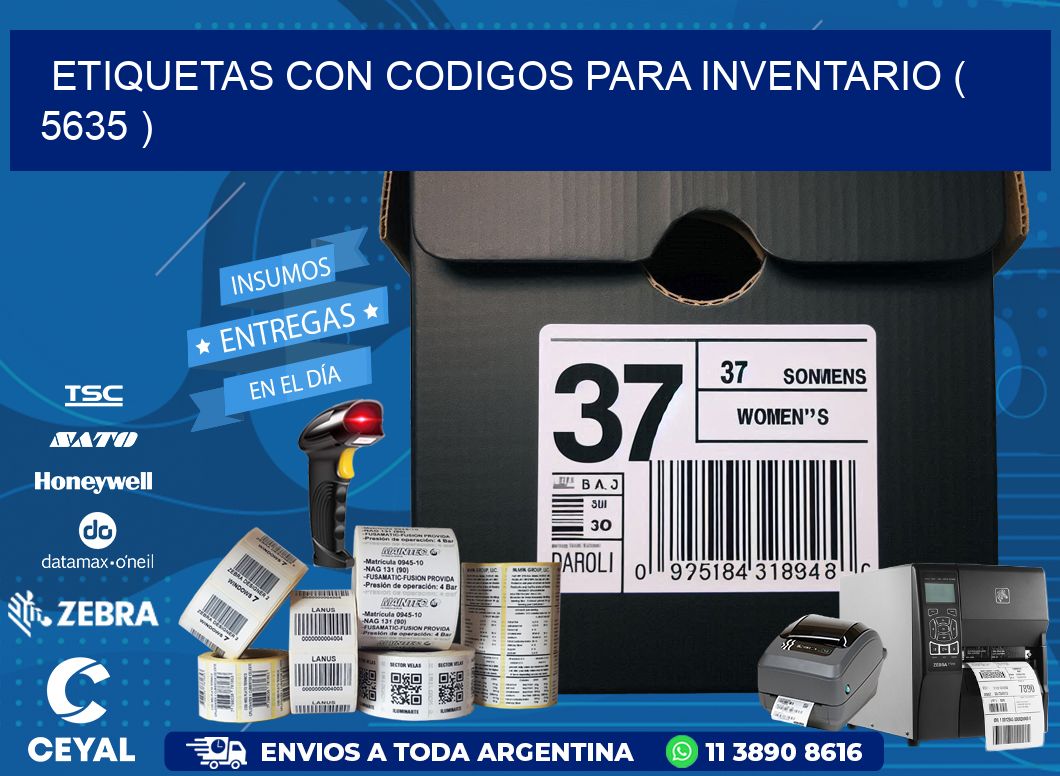ETIQUETAS CON CODIGOS PARA INVENTARIO ( 5635 )