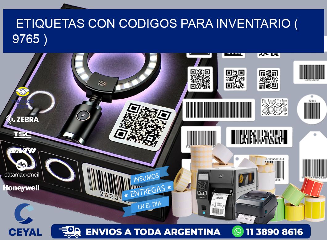 ETIQUETAS CON CODIGOS PARA INVENTARIO ( 9765 )