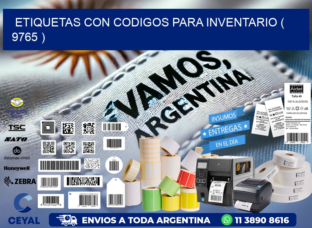 ETIQUETAS CON CODIGOS PARA INVENTARIO ( 9765 )