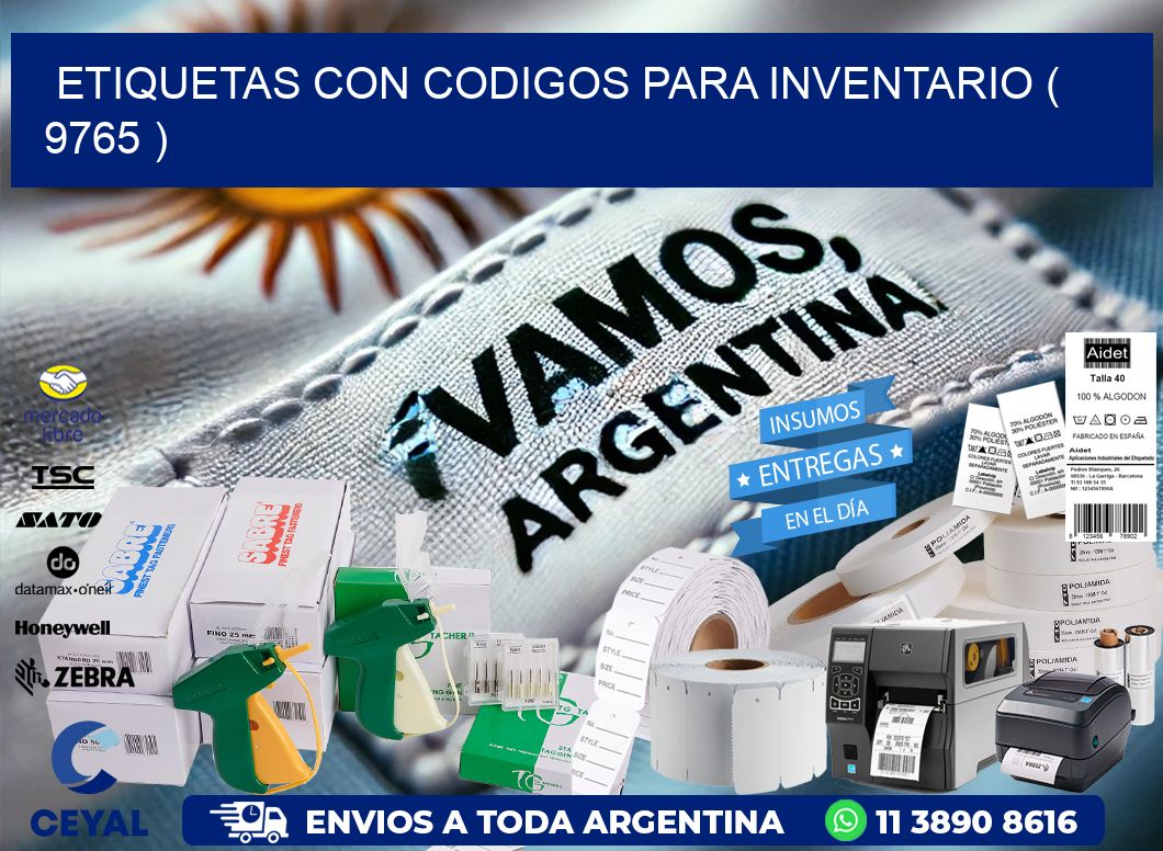 ETIQUETAS CON CODIGOS PARA INVENTARIO ( 9765 )