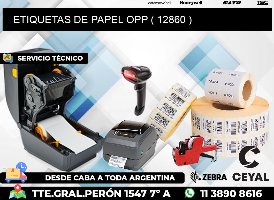 ETIQUETAS DE PAPEL OPP ( 12860 )