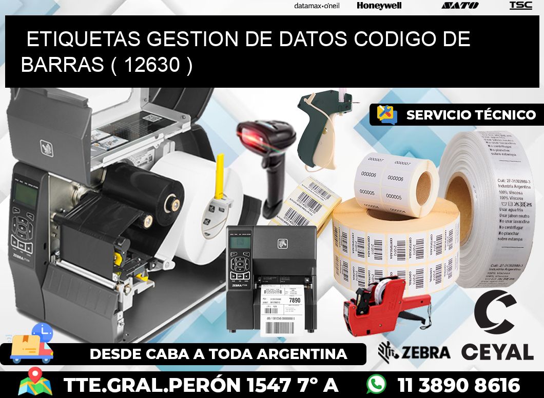 ETIQUETAS GESTION DE DATOS CODIGO DE BARRAS ( 12630 )