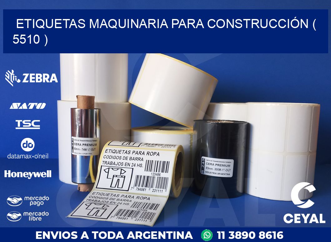 ETIQUETAS MAQUINARIA PARA CONSTRUCCIÓN ( 5510 )