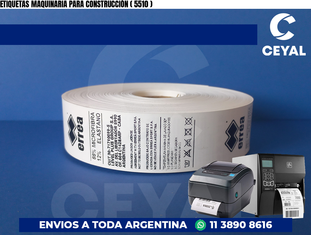 ETIQUETAS MAQUINARIA PARA CONSTRUCCIÓN ( 5510 )