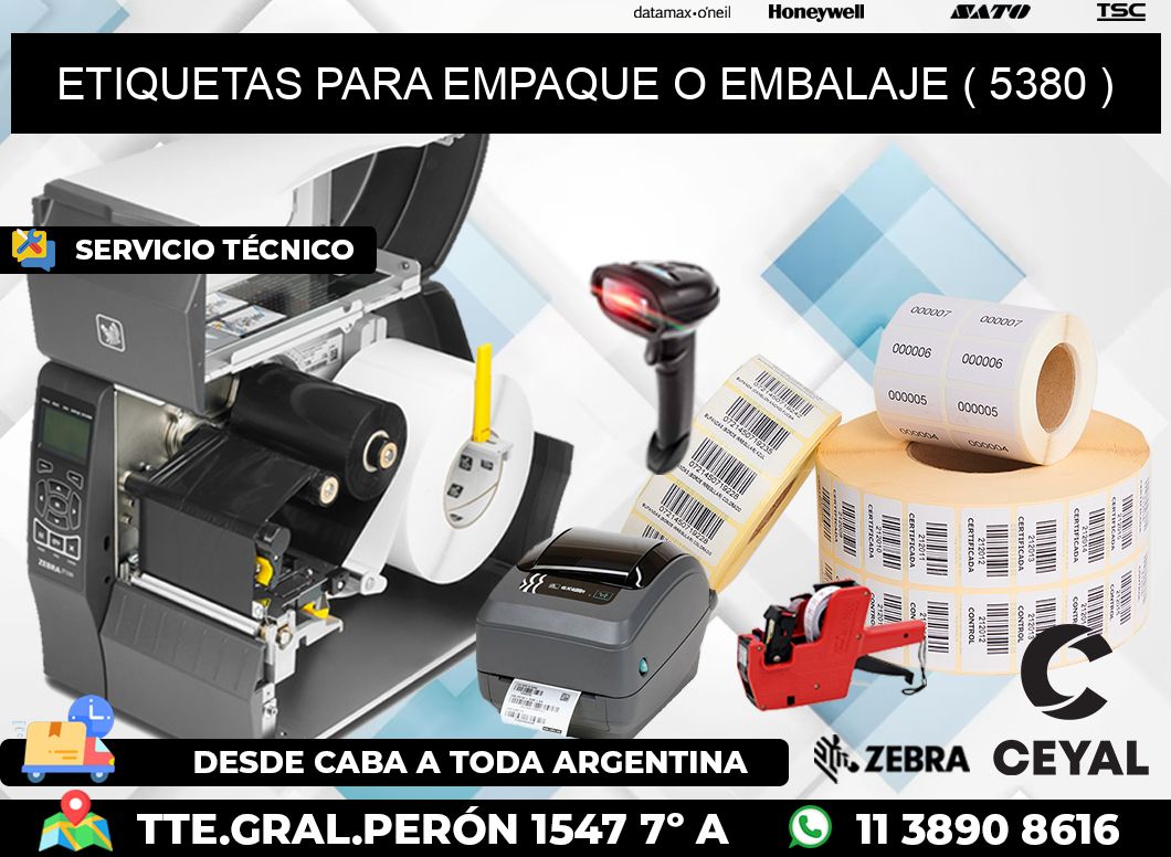 ETIQUETAS PARA EMPAQUE O EMBALAJE ( 5380 )