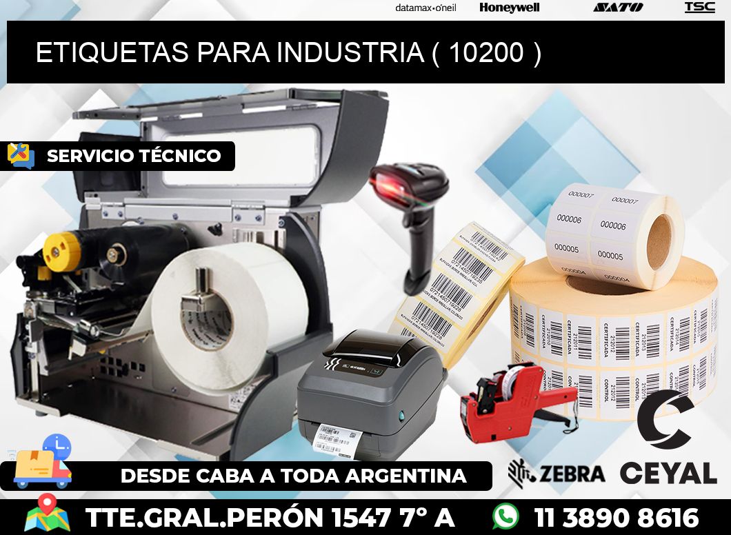 ETIQUETAS PARA INDUSTRIA ( 10200 )