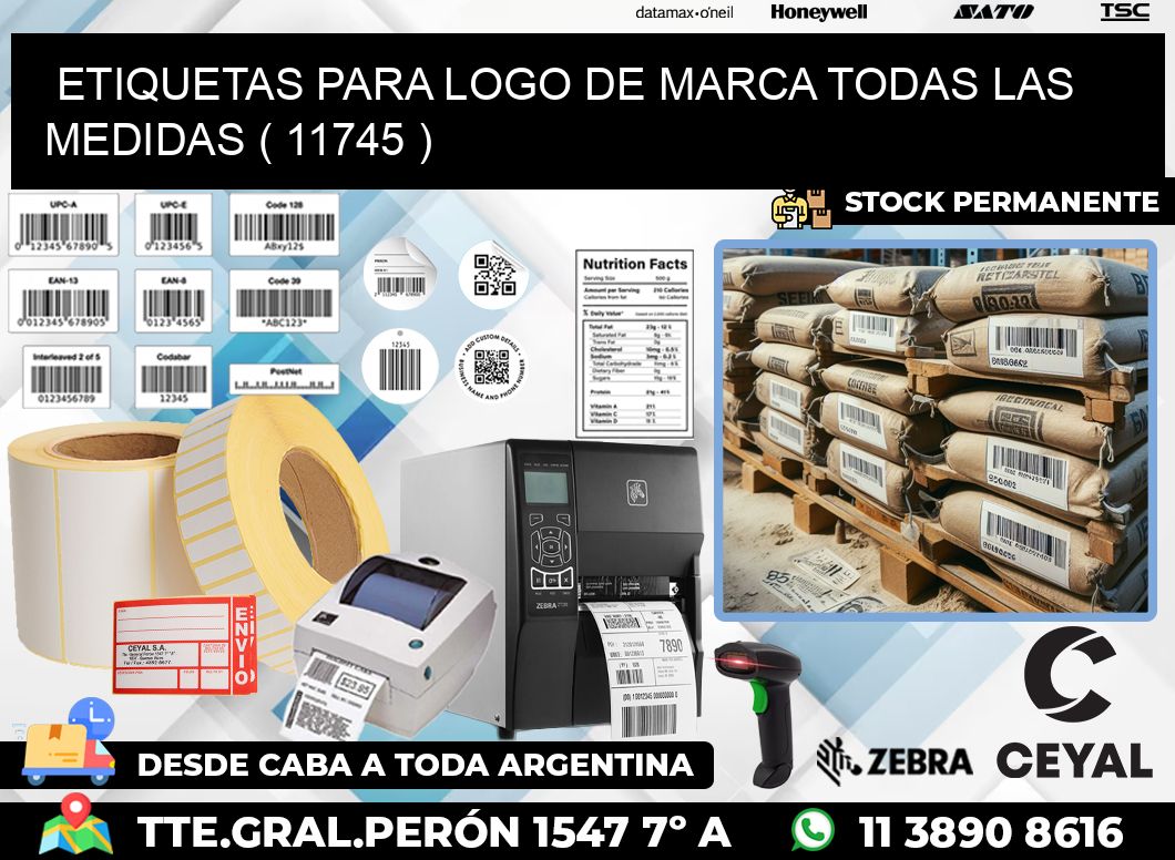 ETIQUETAS PARA LOGO DE MARCA TODAS LAS MEDIDAS ( 11745 )