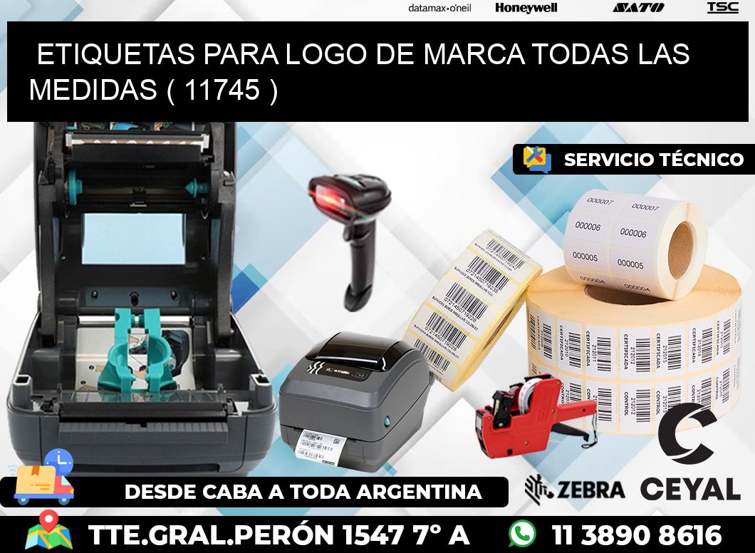 ETIQUETAS PARA LOGO DE MARCA TODAS LAS MEDIDAS ( 11745 )