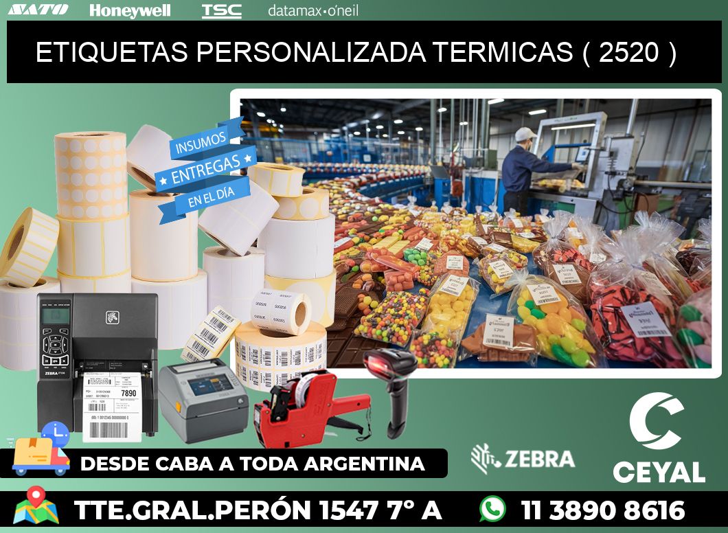 ETIQUETAS PERSONALIZADA TERMICAS ( 2520 )