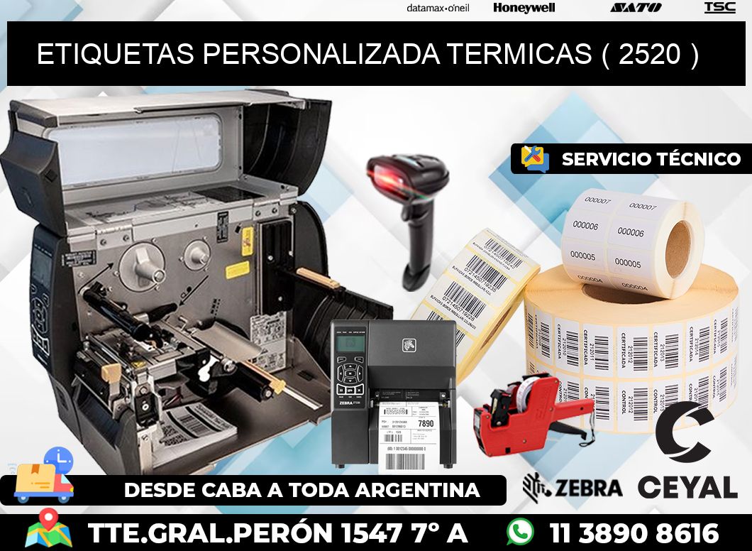 ETIQUETAS PERSONALIZADA TERMICAS ( 2520 )