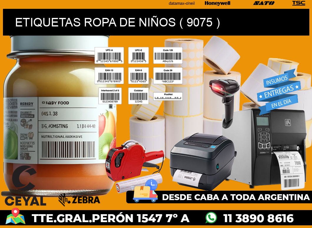 ETIQUETAS ROPA DE NIÑOS ( 9075 )