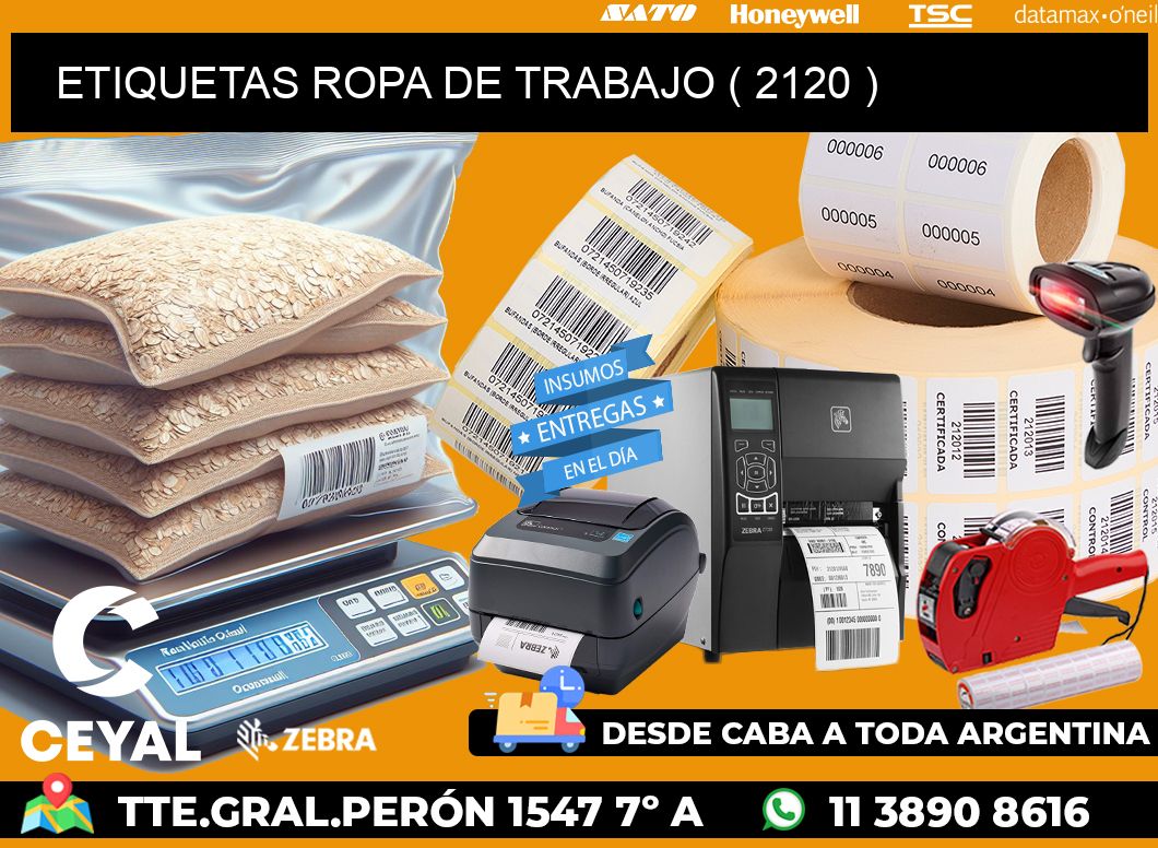 ETIQUETAS ROPA DE TRABAJO ( 2120 )