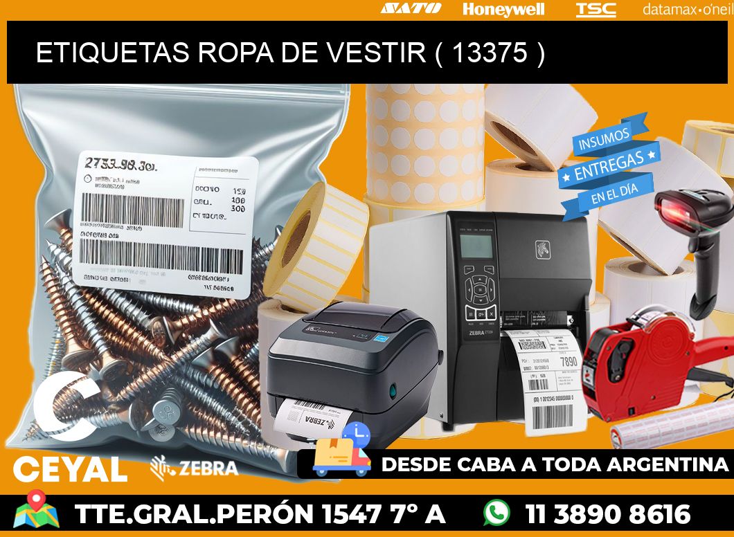 ETIQUETAS ROPA DE VESTIR ( 13375 )