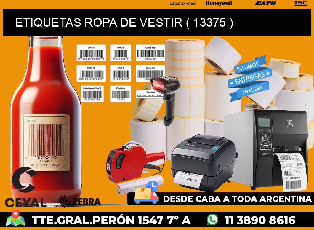 ETIQUETAS ROPA DE VESTIR ( 13375 )