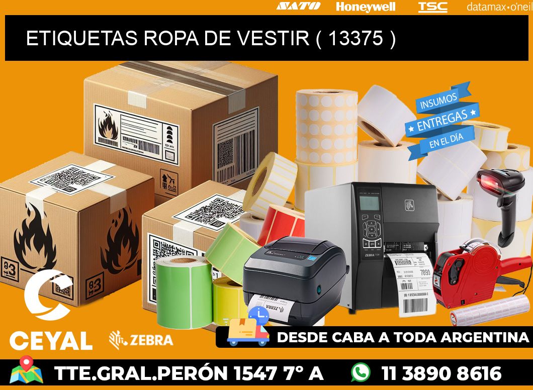 ETIQUETAS ROPA DE VESTIR ( 13375 )