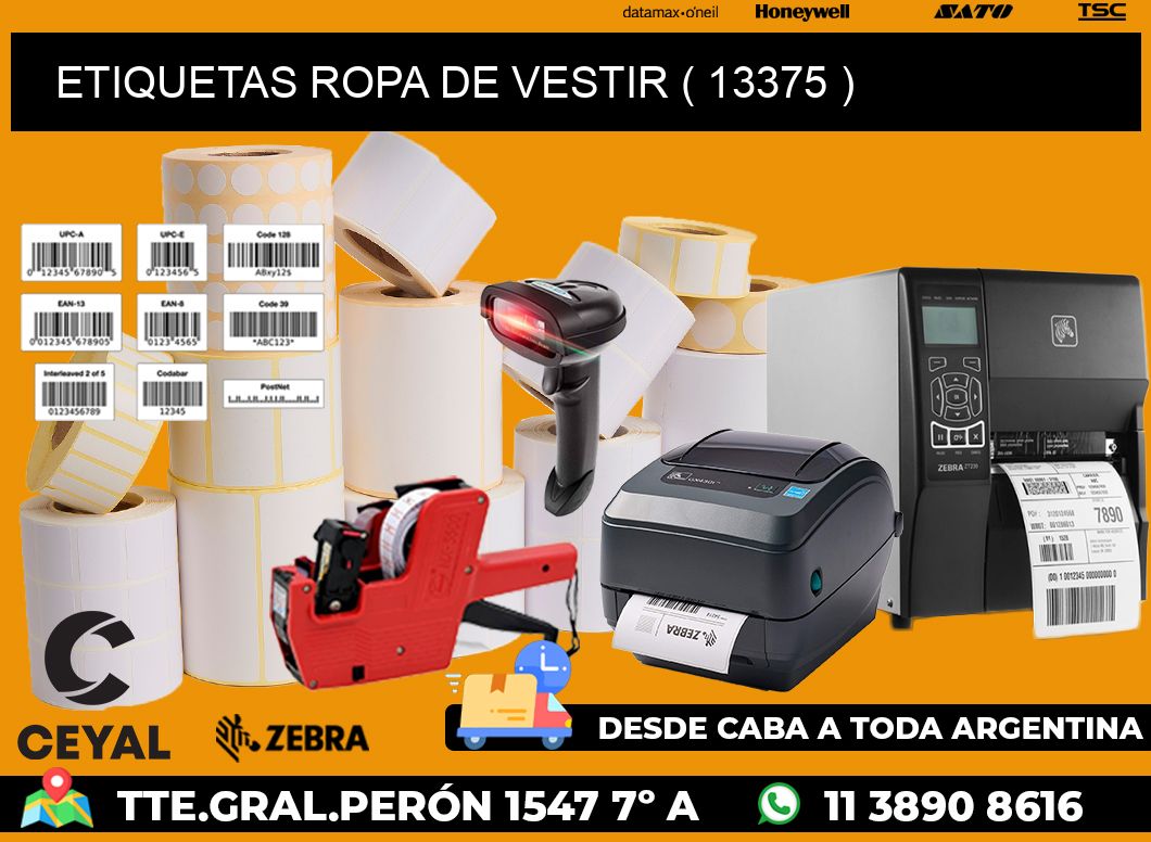 ETIQUETAS ROPA DE VESTIR ( 13375 )