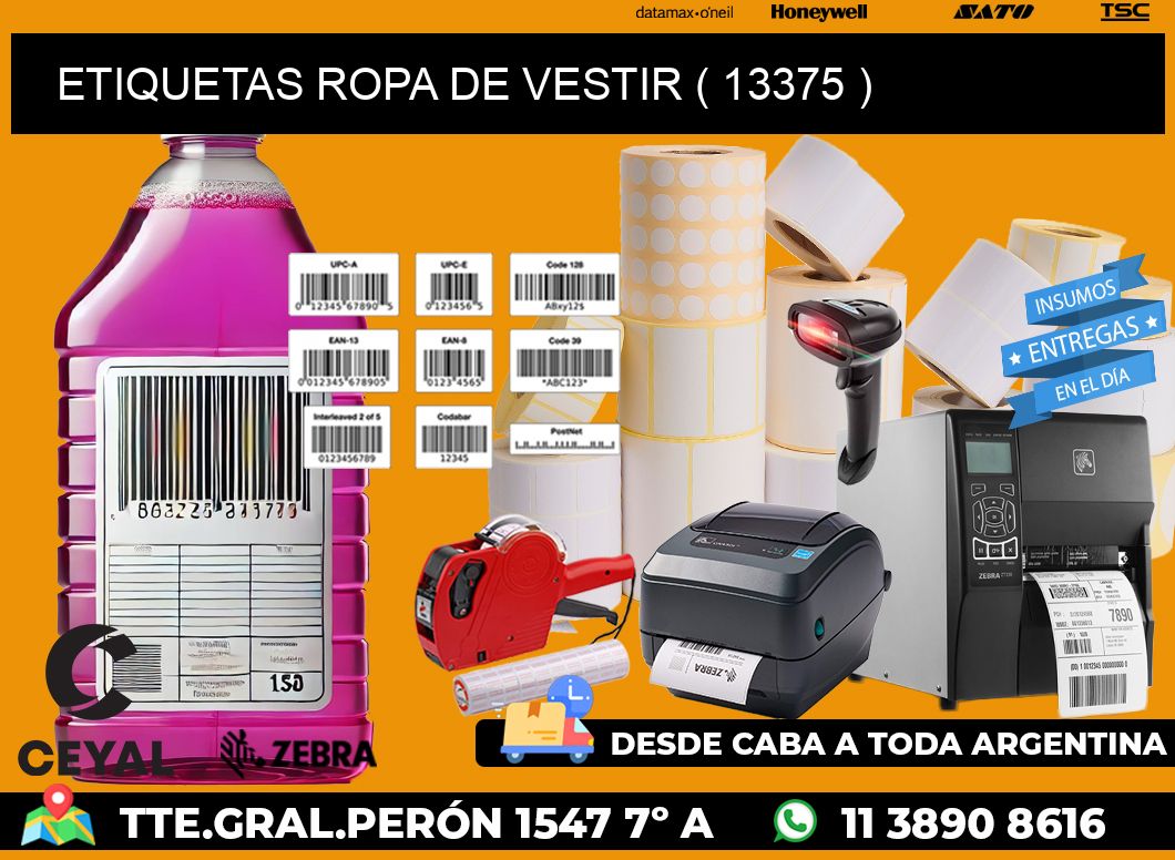 ETIQUETAS ROPA DE VESTIR ( 13375 )