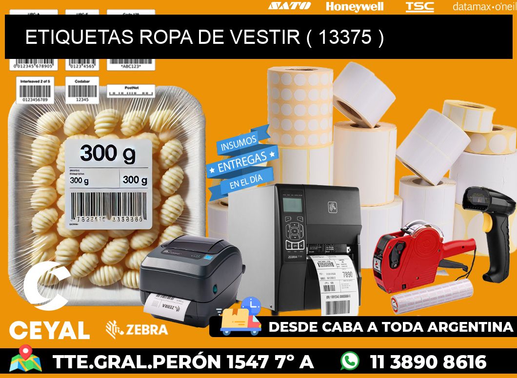 ETIQUETAS ROPA DE VESTIR ( 13375 )