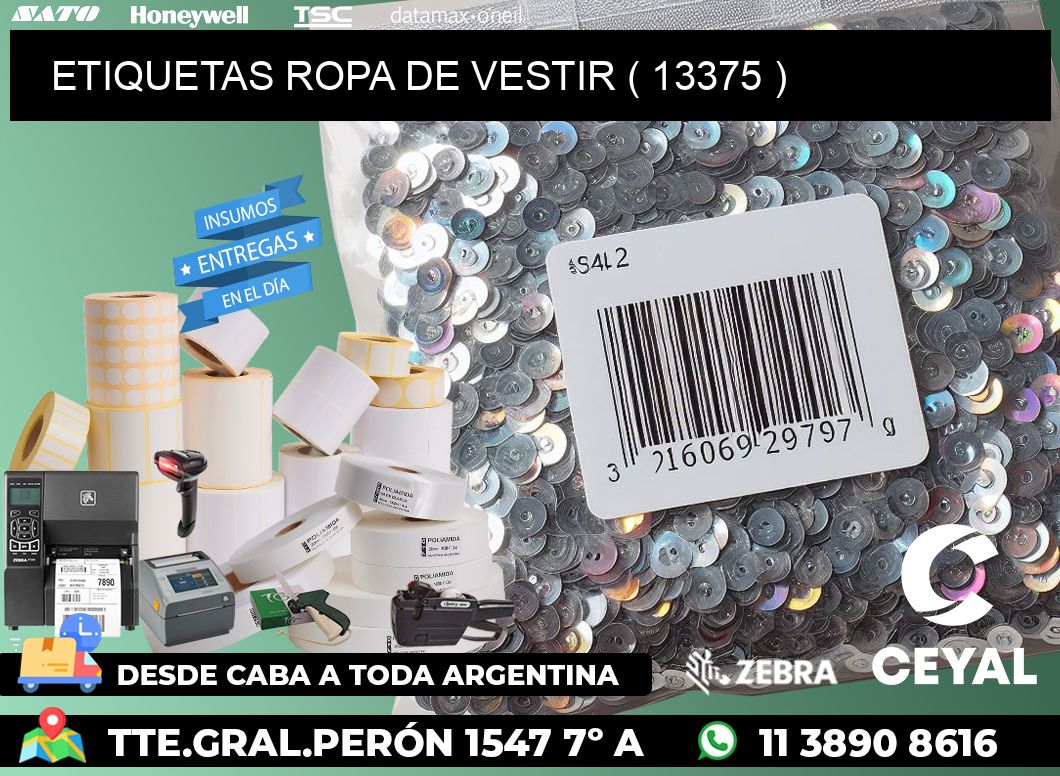 ETIQUETAS ROPA DE VESTIR ( 13375 )