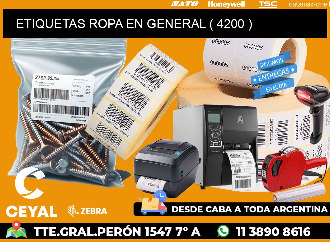 ETIQUETAS ROPA EN GENERAL ( 4200 )