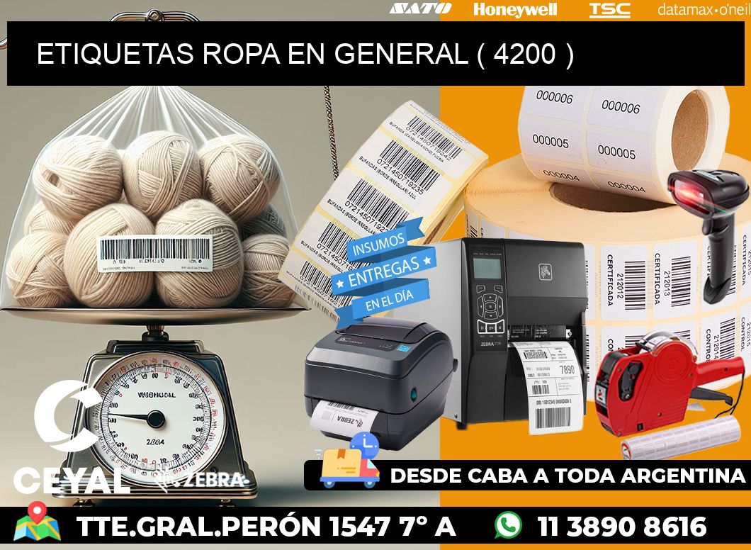 ETIQUETAS ROPA EN GENERAL ( 4200 )