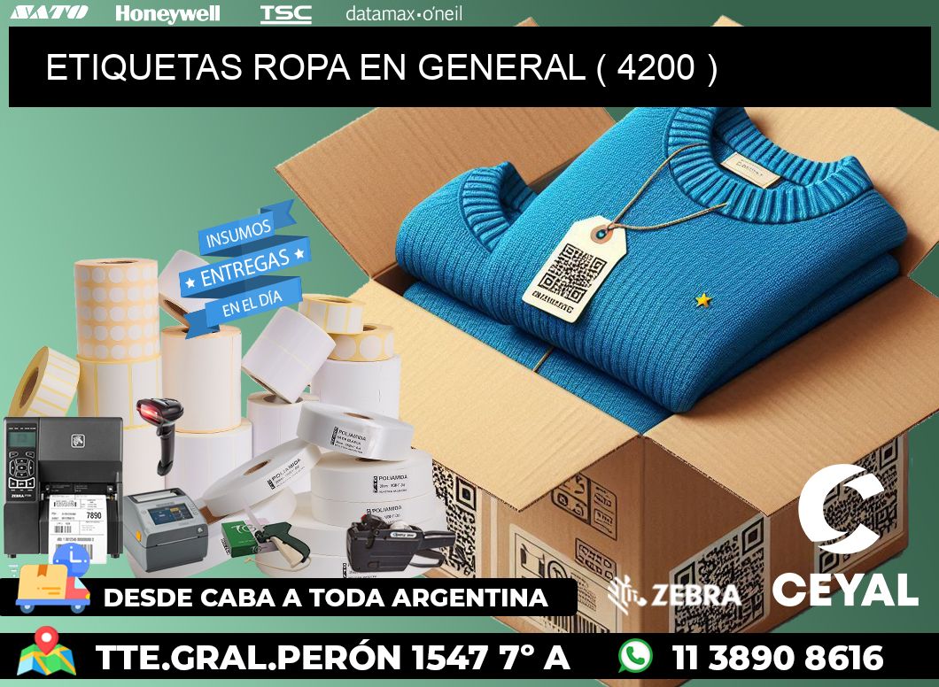 ETIQUETAS ROPA EN GENERAL ( 4200 )