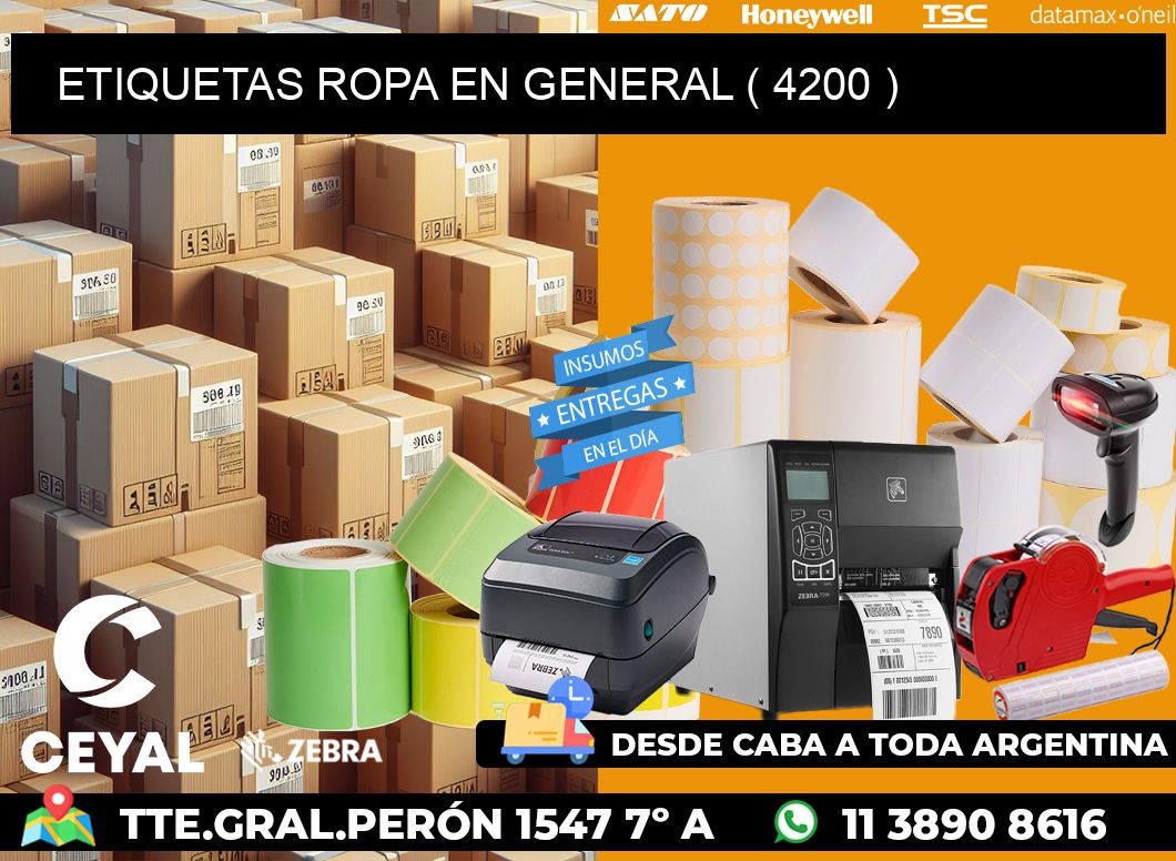 ETIQUETAS ROPA EN GENERAL ( 4200 )