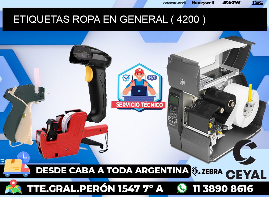 ETIQUETAS ROPA EN GENERAL ( 4200 )