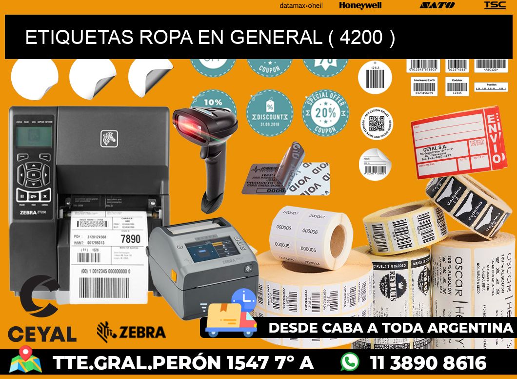 ETIQUETAS ROPA EN GENERAL ( 4200 )