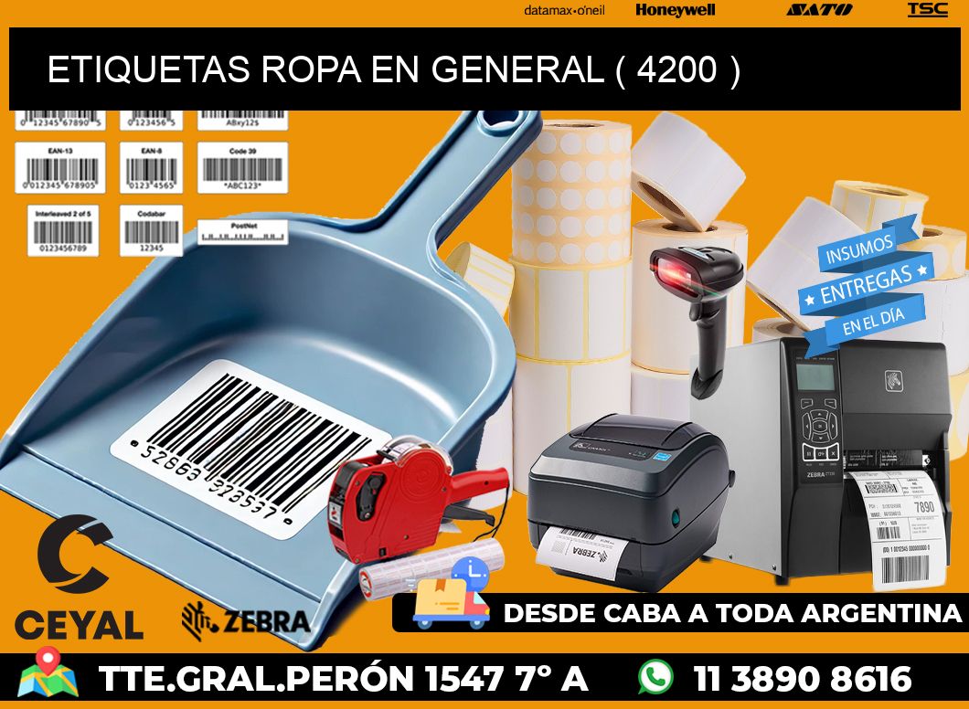 ETIQUETAS ROPA EN GENERAL ( 4200 )