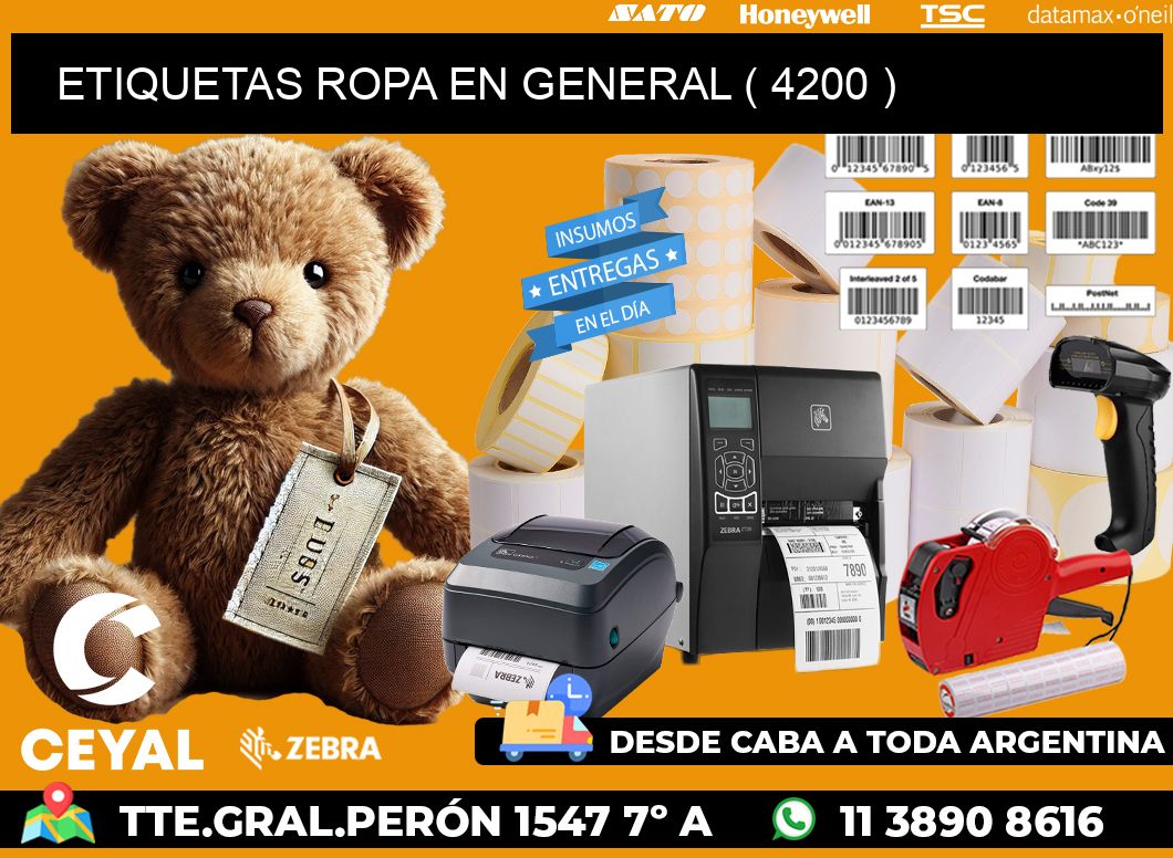 ETIQUETAS ROPA EN GENERAL ( 4200 )