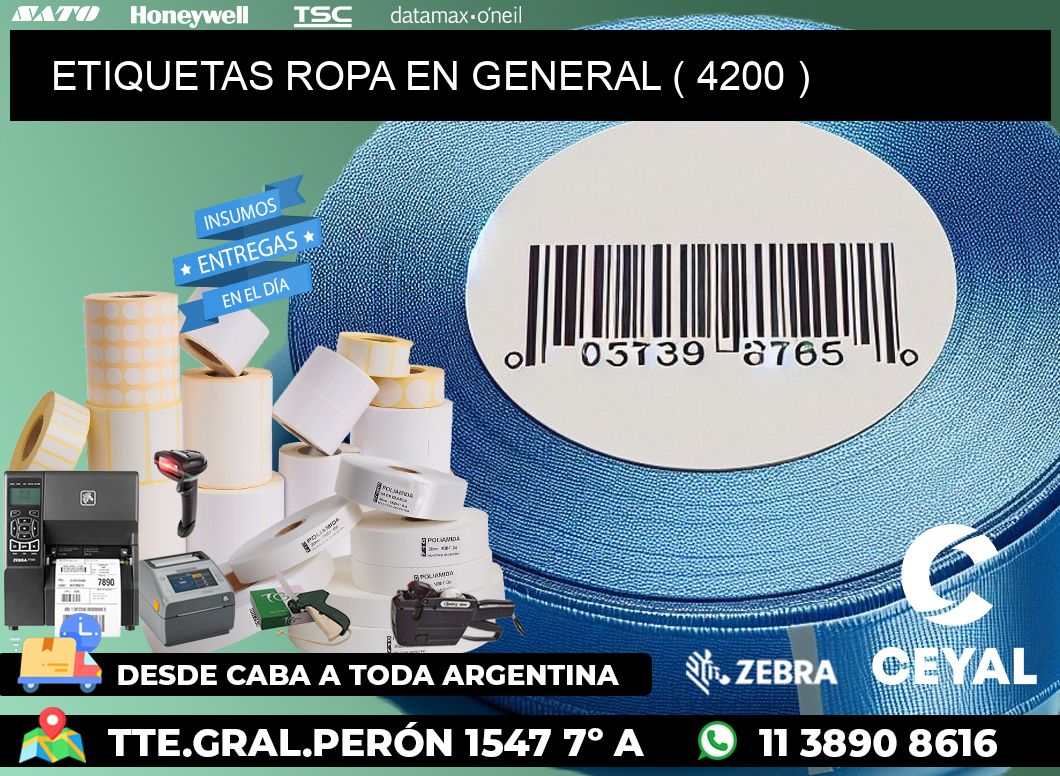 ETIQUETAS ROPA EN GENERAL ( 4200 )