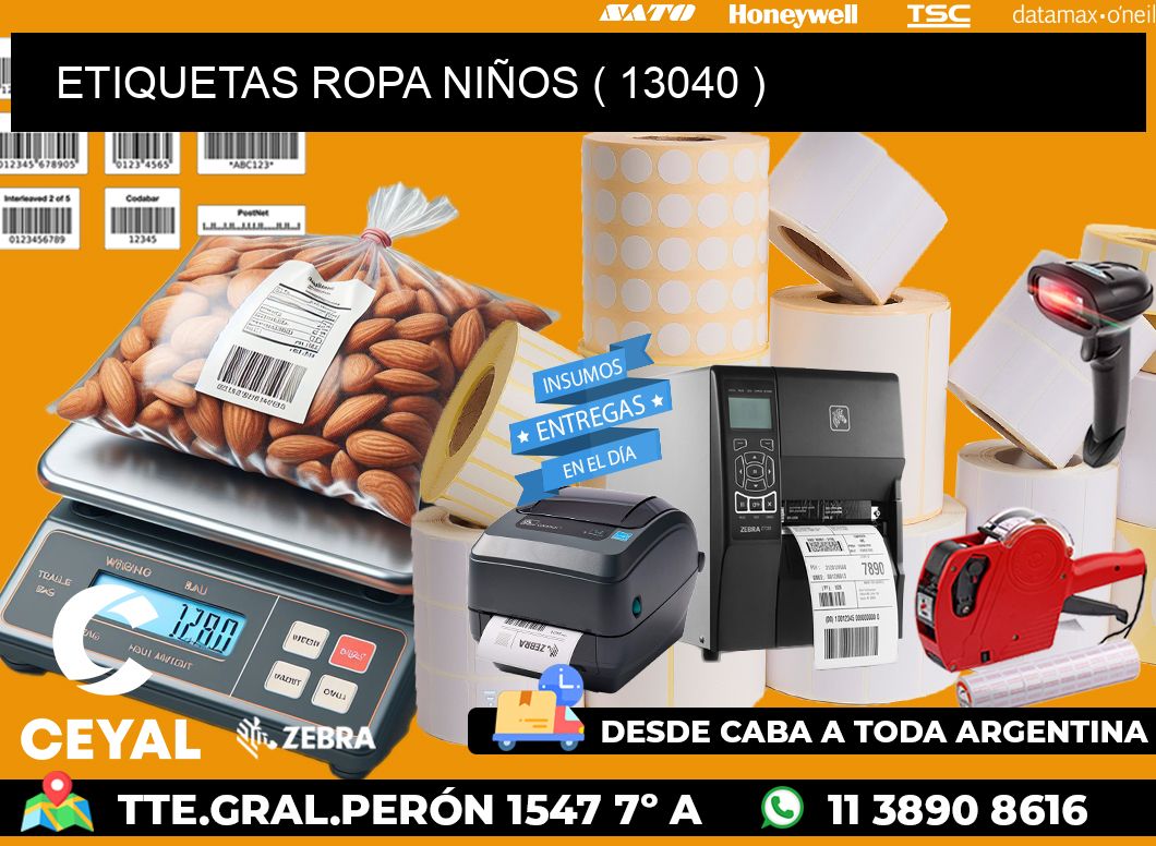 ETIQUETAS ROPA NIÑOS ( 13040 )