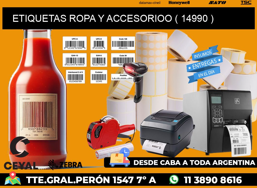 ETIQUETAS ROPA Y ACCESORIOO ( 14990 )