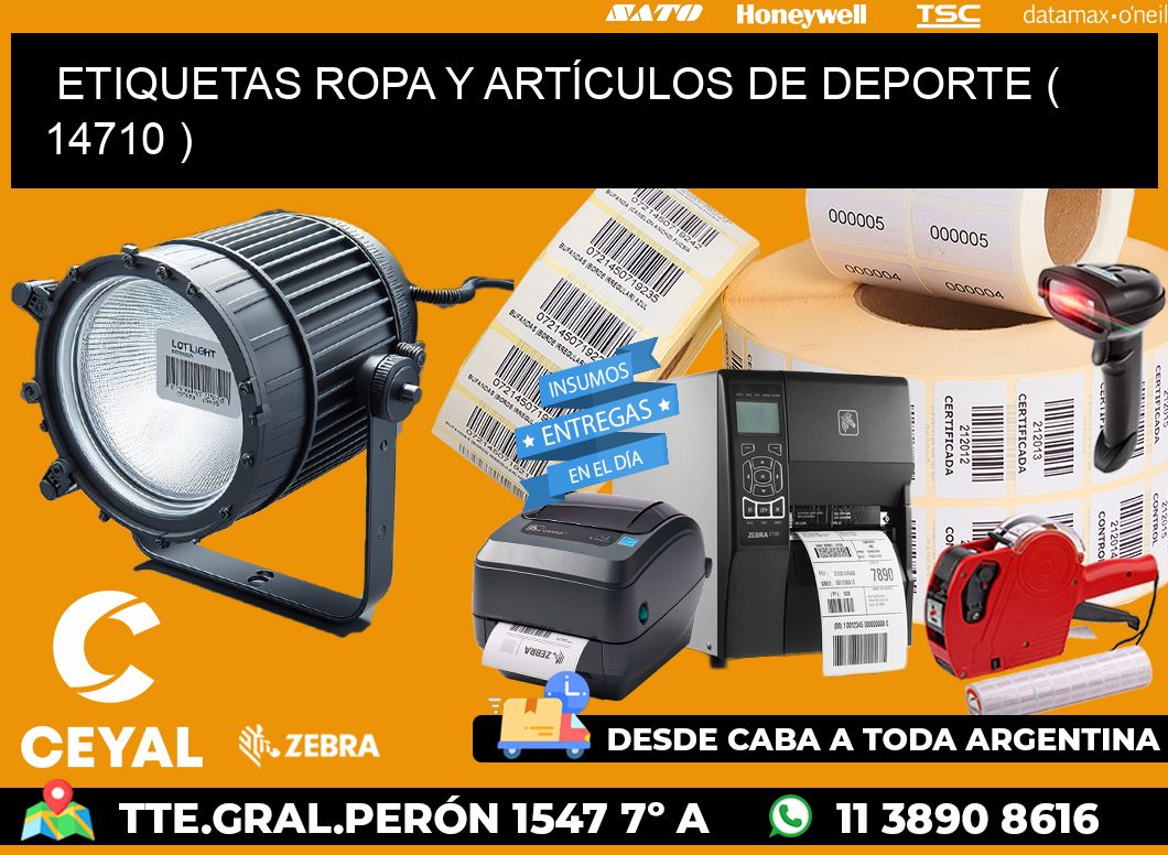 ETIQUETAS ROPA Y ARTÍCULOS DE DEPORTE ( 14710 )