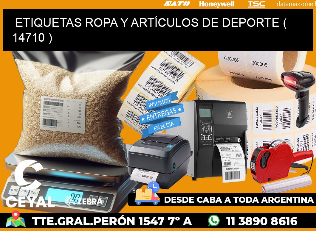 ETIQUETAS ROPA Y ARTÍCULOS DE DEPORTE ( 14710 )