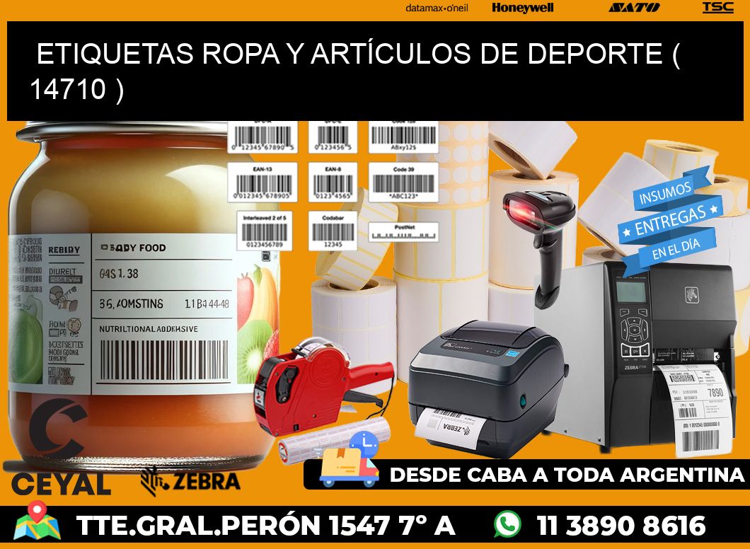 ETIQUETAS ROPA Y ARTÍCULOS DE DEPORTE ( 14710 )