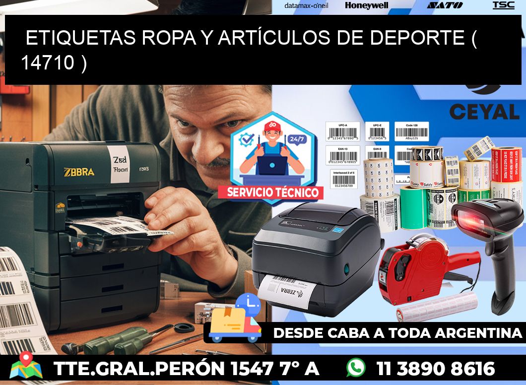 ETIQUETAS ROPA Y ARTÍCULOS DE DEPORTE ( 14710 )