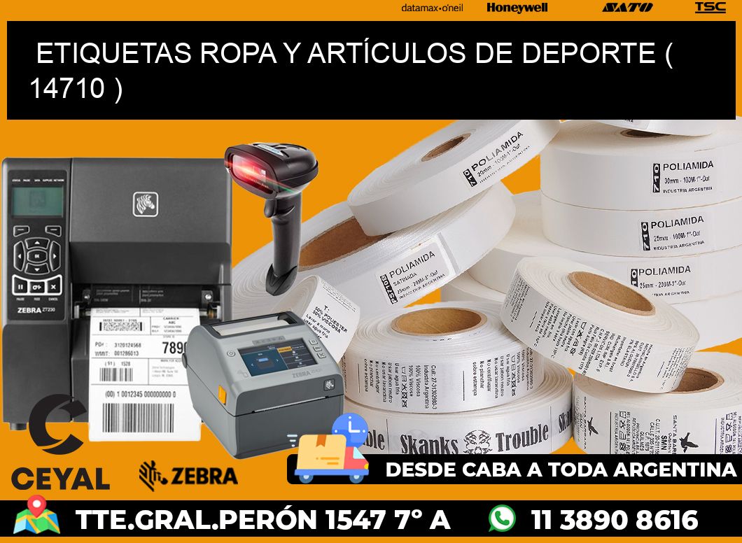 ETIQUETAS ROPA Y ARTÍCULOS DE DEPORTE ( 14710 )