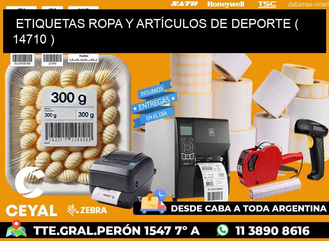 ETIQUETAS ROPA Y ARTÍCULOS DE DEPORTE ( 14710 )