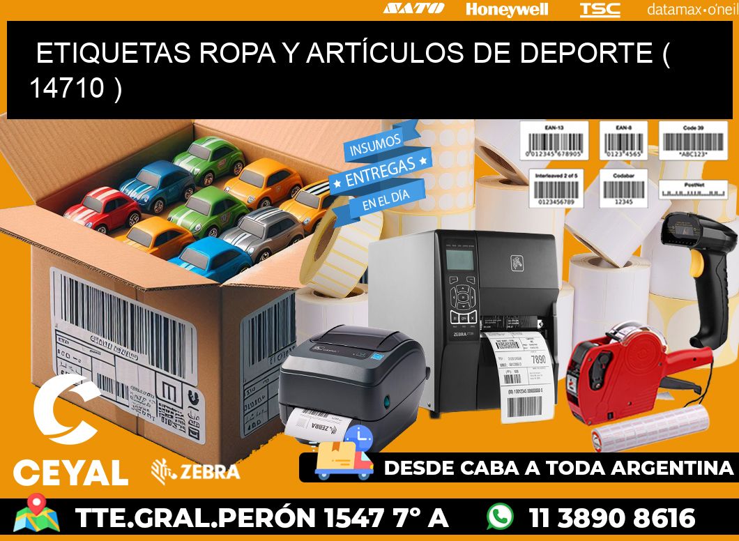 ETIQUETAS ROPA Y ARTÍCULOS DE DEPORTE ( 14710 )